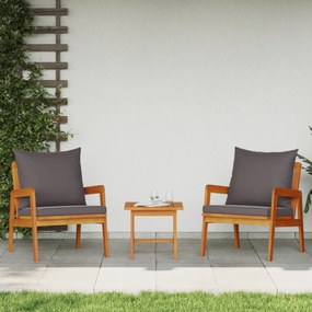 vidaXL Σετ Μπυραρίας 3 Τεμαχίων  με Μαξιλάρια από Μασίφ Ξύλο Ακακίας