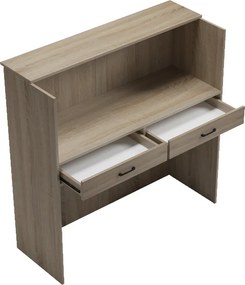 Γραφείο reception Optima pakoworld με led sonoma-λευκή όψη μαρμάρου 110x40x110εκ