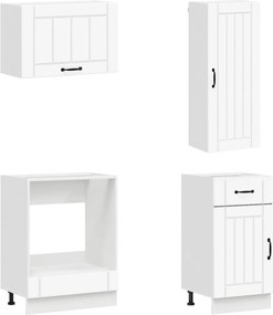 vidaXL Μονάδα κουζίνας LUCCA 8 pcs Λευκό Επεξεργασμένο Ξύλο