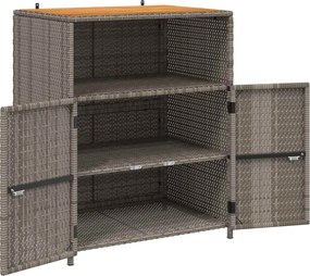 vidaXL Ντουλαπιού Γκρι 70 x 50 x 87 εκ Πολυεστέρας και Ρόλυ Ράττεν