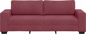 vidaXL Τριθέσιος Καναπές Κόκκινος 220x77x82 εκ. Ύφασμα