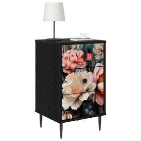 vidaXL Κομοδίνο BORNE 2 τμχ. Μαύρη Δρυς 36 x 33 x 61 εκ.