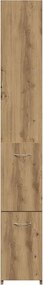 vidaXL Ντουλάπι μπάνιου Δρυς τεχνίτης 25x25x170 cm Κατασκευασμένο ξύλο