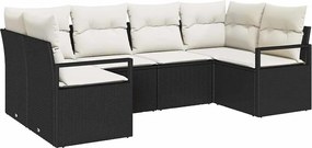 vidaXL Σετ Καναπέ με μαξιλάρι 6 pcs Μαύρο συνθετικό ρατάν