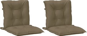 vidaXL Μαξιλάρια Καρέκλας 2 τεμ. Taupe 100x50x7εκ. Ύφασμα