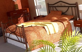 Κρεβάτι Roza-140x190-Καφέ Σφυρίλατο-Με ποδαρικό