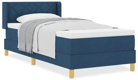 vidaXL Κρεβάτι με Ελατήρια με στρώμα Μπλε 100 x 200 cm ύφασμα