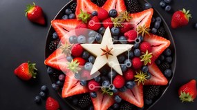 Intra Συλλεκτικό Ξύλινο Παζλ Plywood  4mm - Fruit Star Arrangement για τη γιορτή της 4ης Ιουλίου Σε Ξύλινο Κουτί - Διαστάσεις: 10x10 cm – 25 κομμάτια