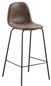 Σκαμπώ CELINA Bar Μετ.Μαύρο, Ύφ.Suede Καφέ (ύψος 47x51x67/97cm (Σετ 4 ΤΕΜ)