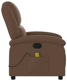 vidaXL Πολυθρόνα Μασάζ Ανακλινόμενη Καφέ Υφασμάτινη