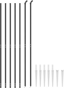 vidaXL Συρματόπλεγμα Περίφραξης Ανθρακί 1,6 x 10 μ. με Καρφωτές Βάσεις