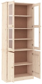 vidaXL Βιτρίνα Γυάλινη ALTA 77 x 35 x 186,5 εκ. από Μασίφ Ξύλο Πεύκου