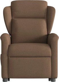 vidaXL Πολυθρόνα Μασάζ Ανακλινόμενη με Ανύψωση Καφέ Υφασμάτινη