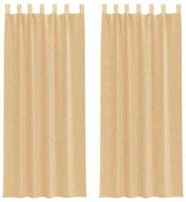 vidaXL Κουρτίνες Voile με βρόχους 2 τεμάχια Άμμος 140x260 cm