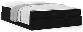 vidaXL Σκελετός Κρεβατιού Μαύρο 140 x 190 cm ύφασμα