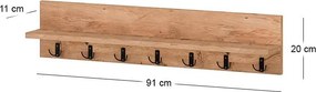 Κρεμάστρα τοίχου Kery Megapap χρώμα pine oak 91x11x20εκ.