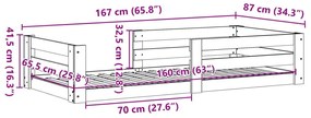 Πλαίσιο κρεβατιού χωρίς στρώμα Λευκό 80x160εκ Στερεό ξύλο πεύκο - Λευκό