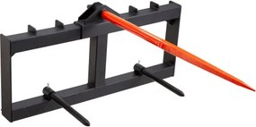 VEVOR 49" Hay Spear, Bale Spears 1600lbs Loading Capacity, Skid Steer Loader Tractor Attachment with 2pcs 17,5" Stabilizer Spears, Quick Attach Spike Forks
