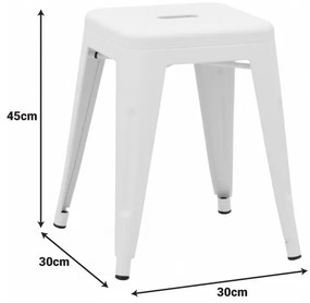 Σκαμπό Utopia pakoworld μέταλλο σε λευκή ματ απόχρωση 30x30x45εκ