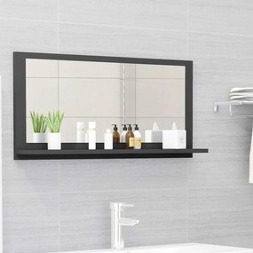 vidaXL Καθρέφτης Μπάνιου Γκρι 80 x 10,5 x 37 εκ. Μοριοσανίδα