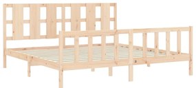 vidaXL Πλαίσιο Κρεβατιού με Κεφαλάρι 180x200 εκ. από Μασίφ Ξύλο