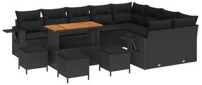 Σετ Καναπέ Κήπου 13 pcs Μαύρο συνθετικό ρατάν