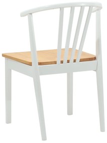 vidaXL Καρέκλα τραπεζαρίας 2 pcs λευκό και φυσικό Καθαρό Καουτσούκ