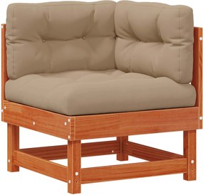 vidaXL Σετ Ξαπλώστρας Κήπου 13 pcs Κερωμένο Καφέ Στερεό πεύκο