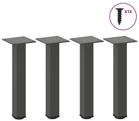 vidaXL Πόδια Τραπεζιού Σαλονιού 4 τεμ. Ανθρακί 30-32 εκ. Ατσάλι