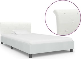 vidaXL Πλαίσιο Κρεβατιού Λευκό 90 x 200 εκ. από Συνθετικό Δέρμα