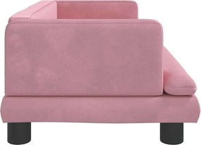vidaXL Κρεβάτι Σκύλου Ροζ 80 x 45 x 30 εκ. Βελούδινο