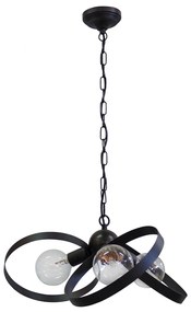 Φωτιστικό Οροφής Κρεμαστό Halka 3/L 01-0241 Black Metal