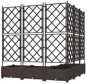 vidaXL Γλάστρα Κήπου με Πλέγμα 5 τμχ Καφέ 120x120x125,5 εκ