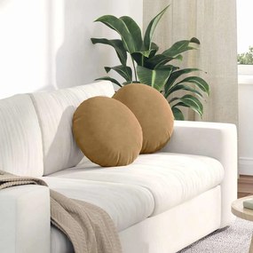 vidaXL Μαξιλάρια καθισμάτων 2 pcs Καφέ Ø 40 x 13 εκ. Βελούδο