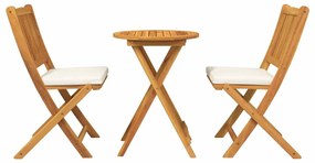 vidaXL Σετ Μπιστρό Κήπου 3 pcs Καφέ Στερεό Ξύλο Ακακίας