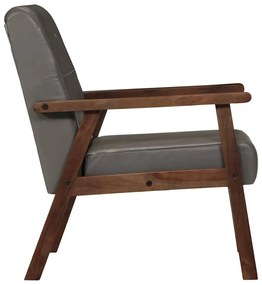 vidaXL Πολυθρόνα Γκρι από Γνήσιο Δέρμα