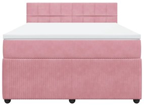 ΚΡΕΒΑΤΙ BOXSPRING ΜΕ ΣΤΡΩΜΑ ΡΟΖ 140X200 ΕΚ. ΒΕΛΟΥΔΙΝΟ 3290063