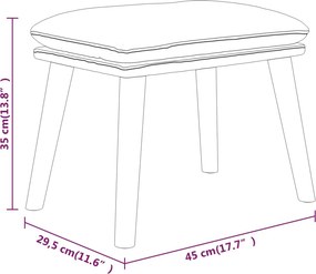 vidaXL Υποπόδιο Μουσταρδί 45 x 29,5 x 35 εκ. Υφασμάτινο