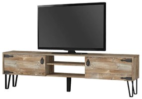 Έπιπλο τηλεόρασης Costa Megapap χρώμα vintage patik - μαύρο 180x29,5x49εκ.