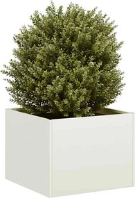 vidaXL Ζαρντινιέρα Λευκή 40x40x30 εκ. από Χάλυβα
