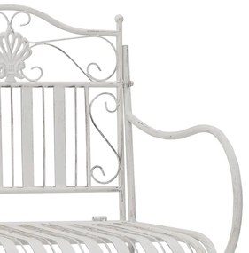 vidaXL Παγκάκι κήπου Λευκό 104 x 54 x 93εκ Ατσάλι