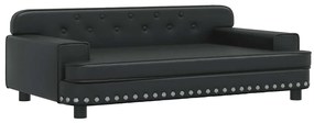 vidaXL Καναπές Παιδικός Μαύρος 90 x 53 x 30 εκ. από Συνθετικό Δέρμα