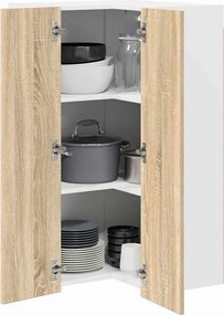 vidaXL Κρεμαστό ντουλάπι Σομόνα Δρυς και Λευκό 57 x 57 x 100 εκ.