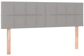 vidaXL Κρεβάτι Boxspring με Στρώμα Ανοιχτό Γκρι 140x190 εκ. Υφασμάτινο