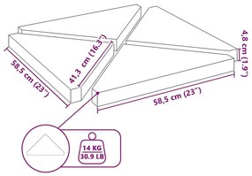 Πλάκες βαρών ομπρέλας 4 τεμάχια Μαύρος γρανίτης τριγωνικός 14kg - Μαύρο