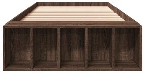 vidaXL Πλαίσιο Κρεβατιού Καφέ Δρυς 75x190 εκ. Επεξεργασμένο Ξύλο