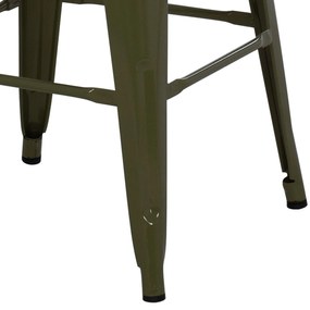 Σκάμπο Μεσαίου Ύψους Μεταλλικό Melita Σε Dark Olive Green 43x43x67Y Εκ.