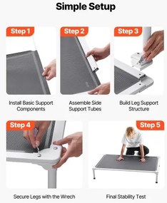 VEVOR Elevated Dog Bed for Large Dogs Portable Raised Dog Cot with Teslin Mesh L