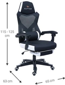 Καρέκλα Gaming Raptor Venom-Leuko