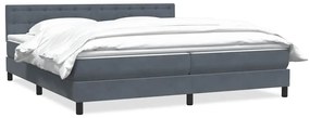 vidaXL Κρεβάτι Boxspring με Στρώμα Σκούρο Γκρι 200x210 εκ. Βελούδινο